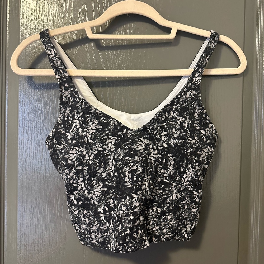 Lululemon Athletica Black and White Patterned Align Tank Top